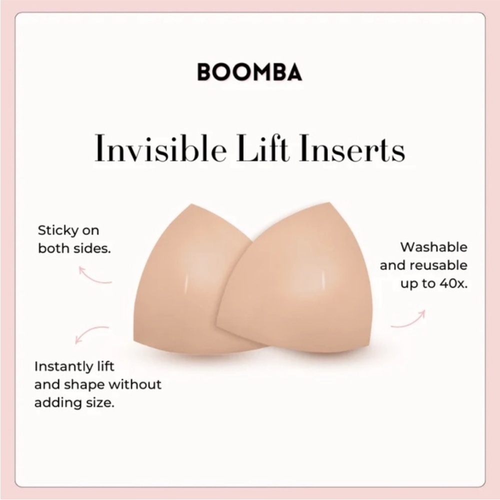 BOOMBA invisible lift bra inserts sand color sz large - Picture 7 of 12